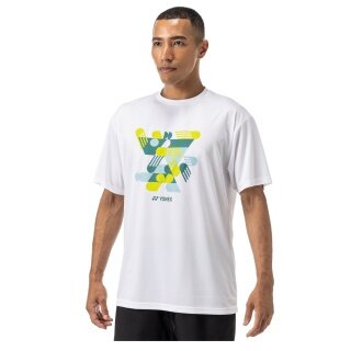 Yonex Sport T-shirt Graphic Practice YM0043 (100% Polyester) 2025 white men's