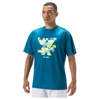 Yonex Sport T-shirt Graphic Practice YM0043 (100% Polyester) 2025 blue-green Men's