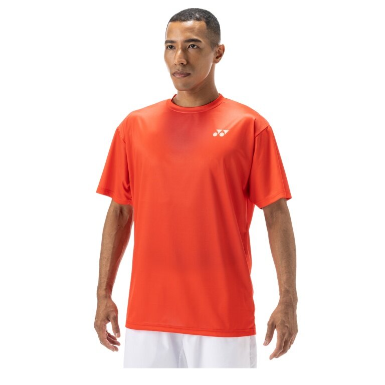 Yonex Training T-shirt Practice Small Logo YM0045 (100% Polyester) 2024 red Men