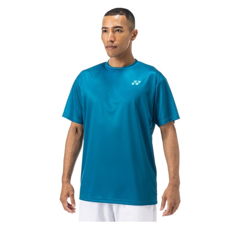Yonex Training T-shirt Practice Small Logo YM0045 (100% Polyester) 2024 blue-green Men