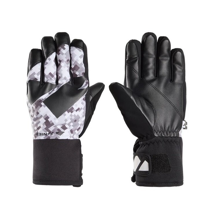 Zanier Winter Gloves Shredder.STX (optimal wearing comfort) black/white/brown Children