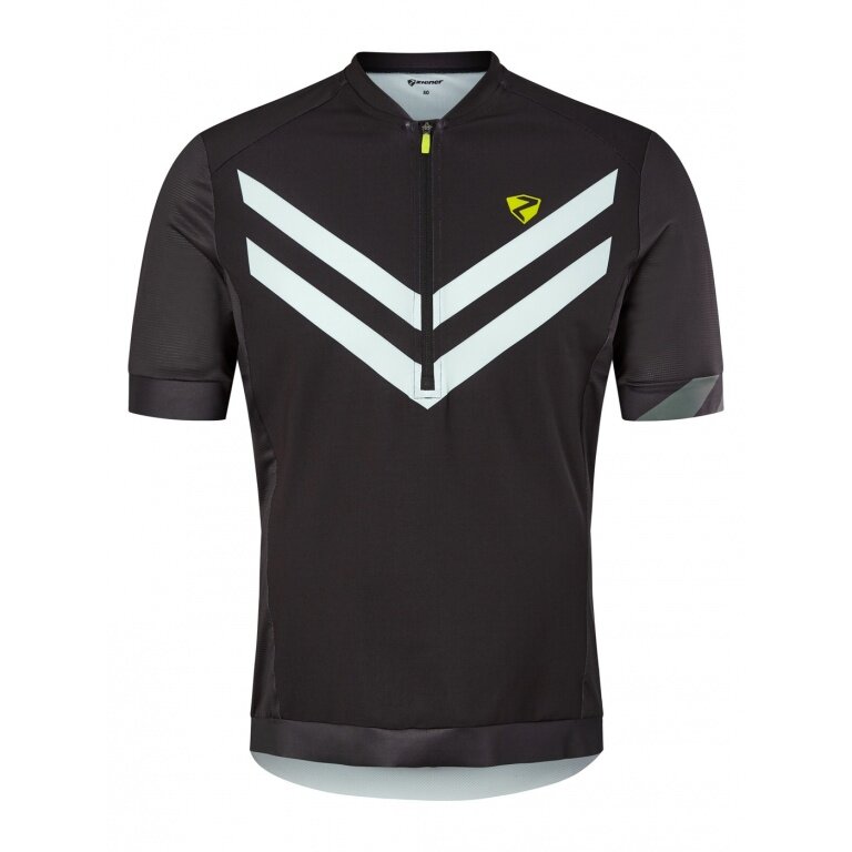 Ziener Bike T-shirt Nelis (Front Zipper, three back pockets, mesh inserts, quick-drying) black Men