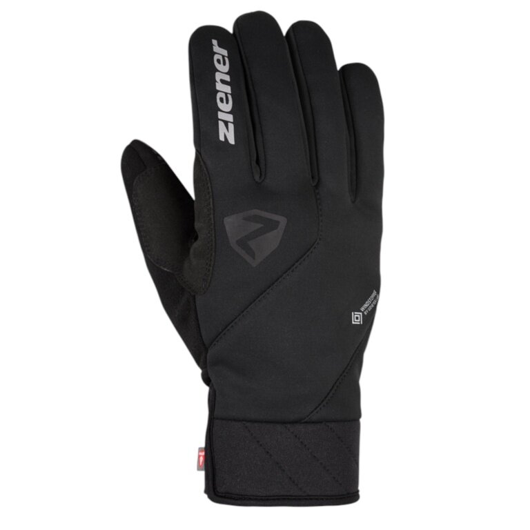 Ziener Bicycle Gloves DONNI-Z WS PR (Gel Padding, windproof) black - 1 pair