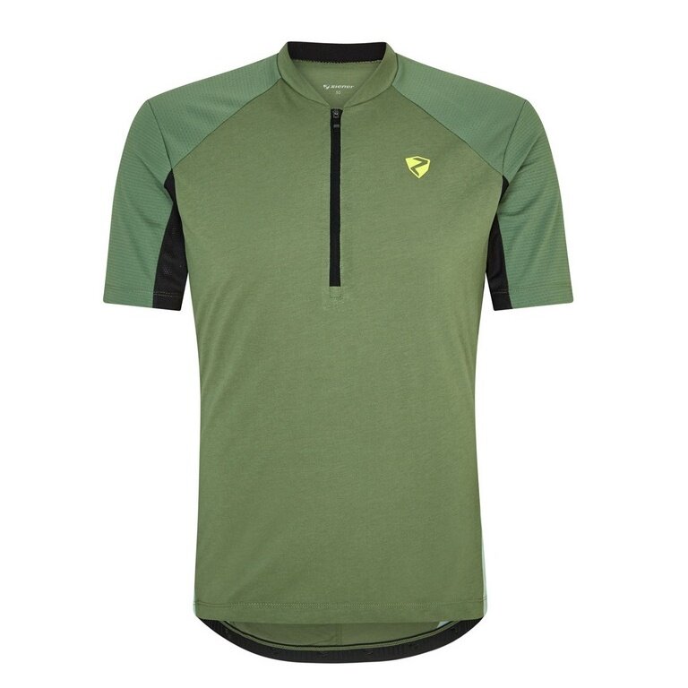 Ziener Bike Shirt Nadex (front zipper, mesh inserts, quick-drying) green Men