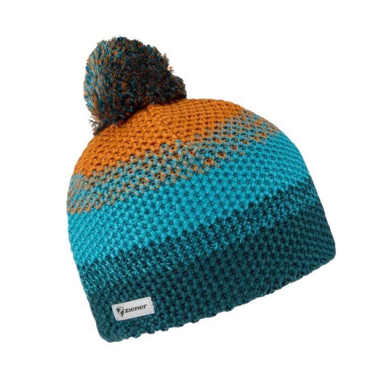 Ziener knitted hat ISHI-Z (warm, fleece lining) blue/turquoise/orange children