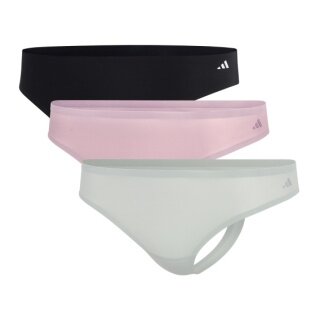 adidas underwear slip thong (perfect fit) pink/black/grey ladies - 3 pieces