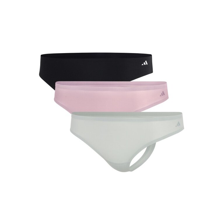 adidas underwear slip thong (perfect fit) pink/black/grey ladies - 3 pieces