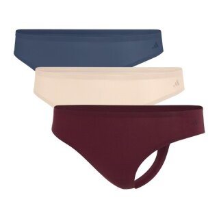 adidas underwear slip thong (perfect fit) blue/red/natural ladies - 3 pieces