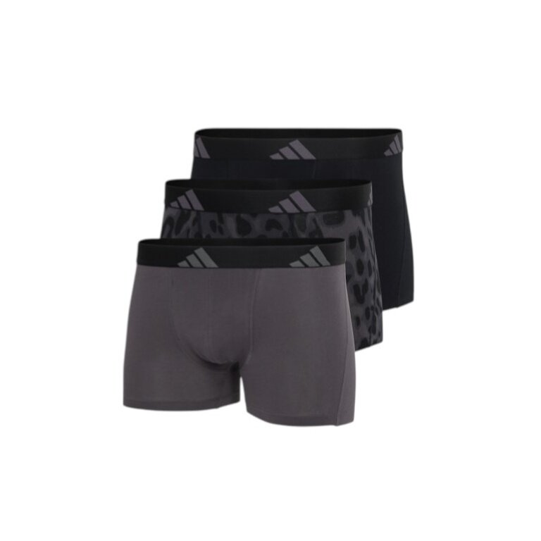 adidas underwear boxershorts trunk active flex cotton black/grey men's - 3 pieces