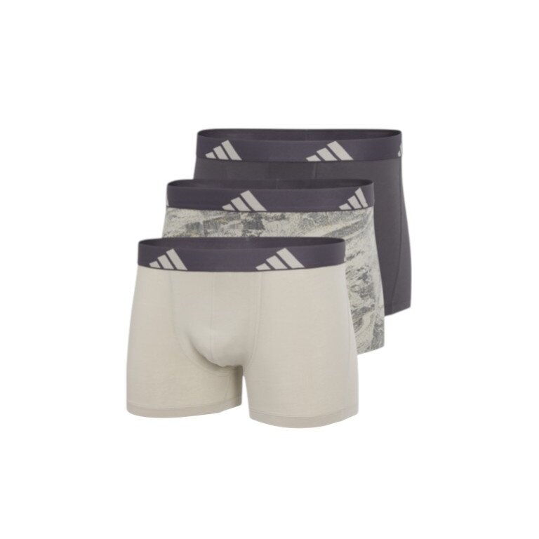 adidas underwear boxershorts trunk active flex cotton black/beige/green men's - 3 pieces