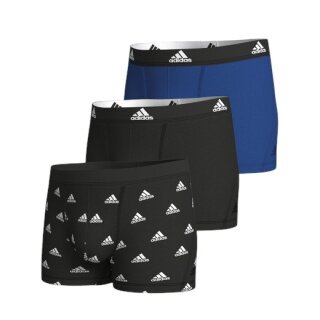 adidas underwear boxershorts trunk cotton black/blue - 3 pieces