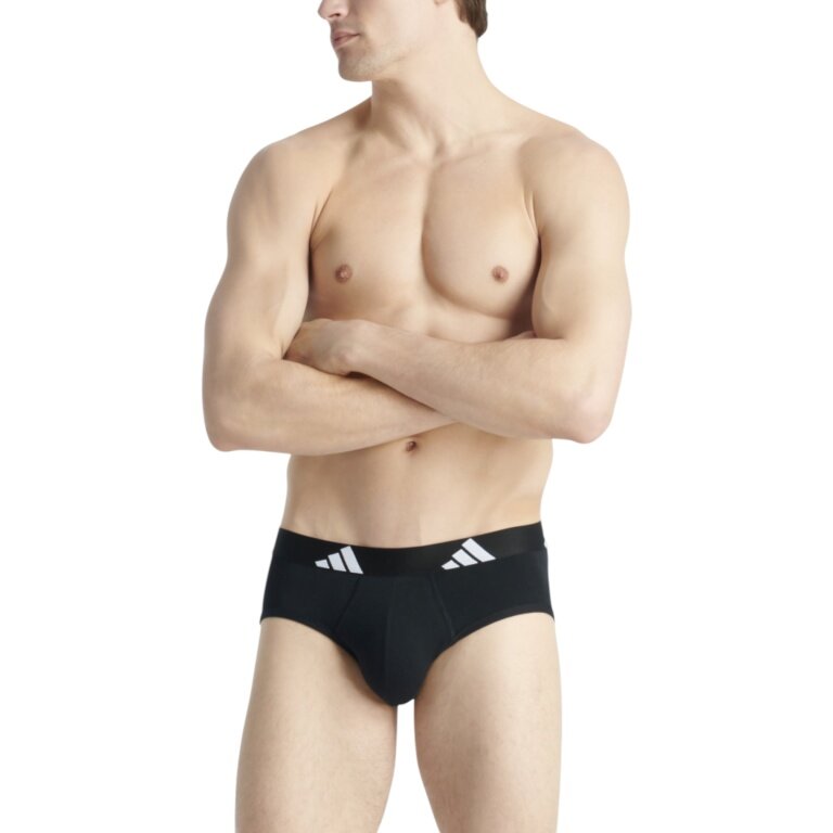 adidas Underwear Slip Brief Active Flex Cotton - black - 3 pieces