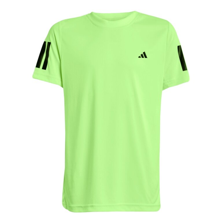 adidas Tennis T-shirt Club 3 Stripes 2025 lime green boys