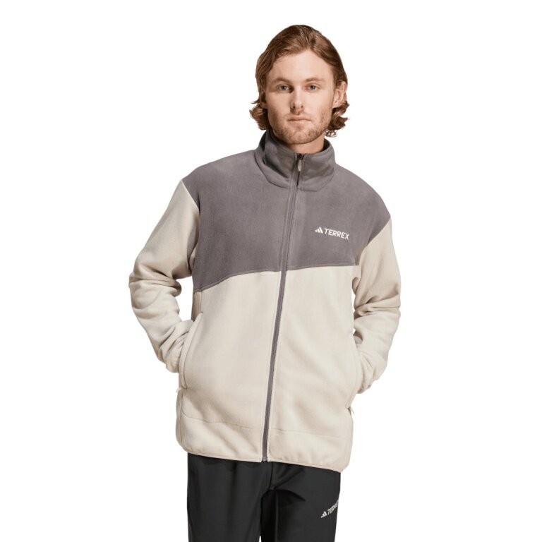 adidas Terrex Multi Full Zip Fleece Jacket beige/charcoal men's