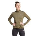 adidas Terrex Fleece Jacket Multi Light Olive Green Women's