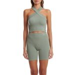 adidas Functional Shorts Lounge Short (seamless, ribbed structure) short green Women
