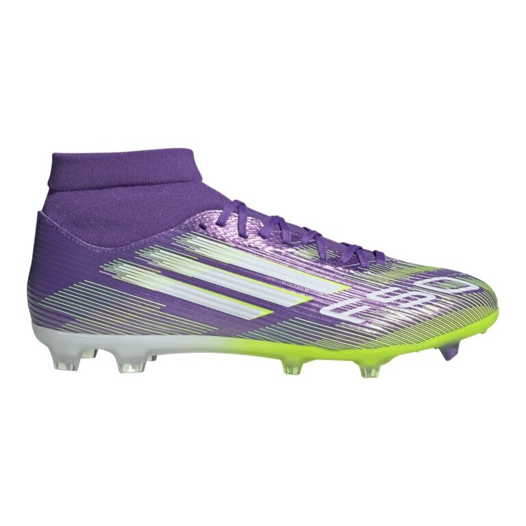 adidas Football Boots F50 League MID FG/MG (Artificial Turf, for Firm Ground) purple/white/lime Men's
