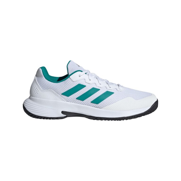 adidas GameCourt 2 Allcourt tennis shoes white/teal green/black men's
