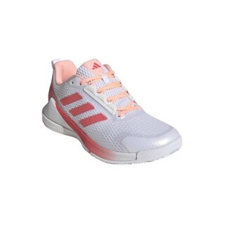 adidas indoor court shoes Novaflight 2 white/coral red ladies