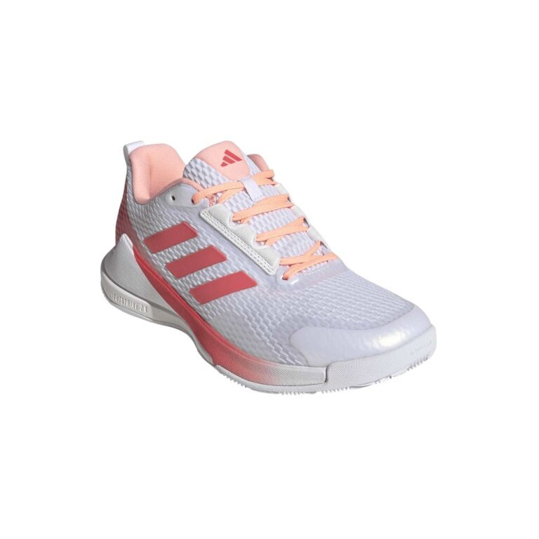 adidas indoor court shoes Novaflight 2 white/coral red ladies