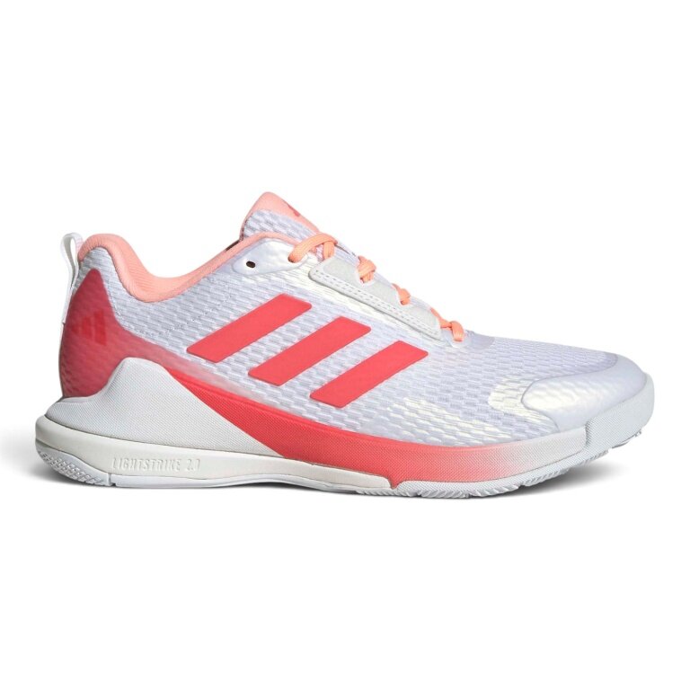 adidas indoor court shoes Novaflight 2 white/coral red ladies