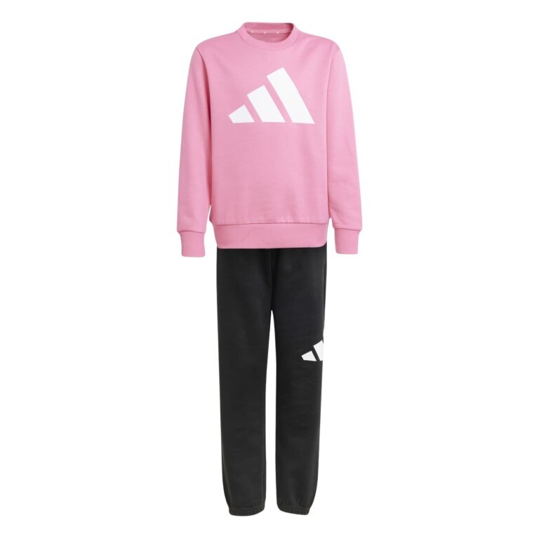 adidas Essentials jogging suit (cotton blend) pink/black girls