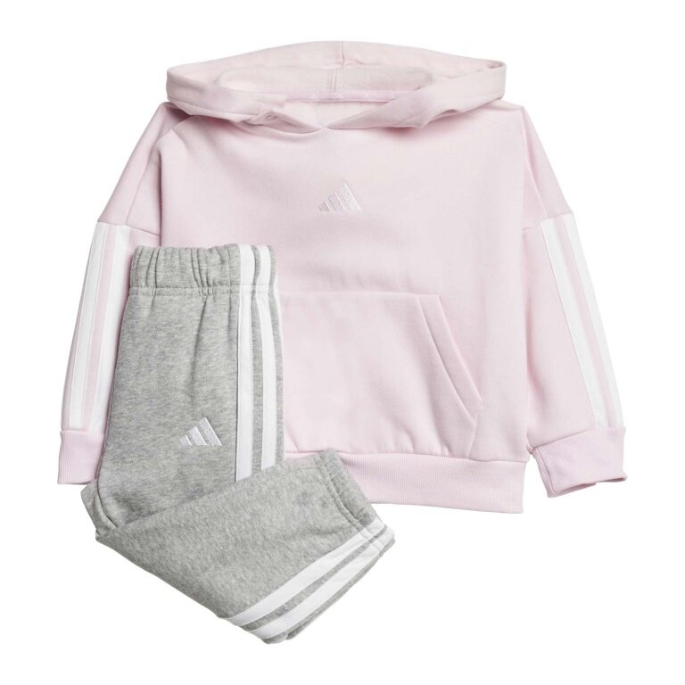 adidas Essentials jogging suit (cotton blend) pink/grey for toddler girls