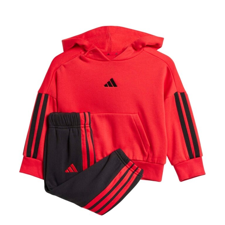 adidas Essentials jogging suit (cotton blend) red/black toddlers