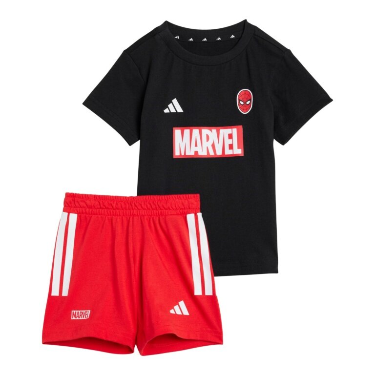 adidas tracksuit Marvel Spider-Man (T-shirt and shorts) black/red toddlers
