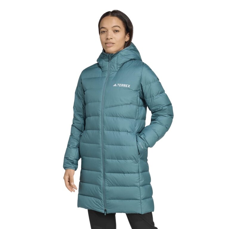 adidas Terrex Multi Light Down Hooded Parka 2.0 teal blue ladies
