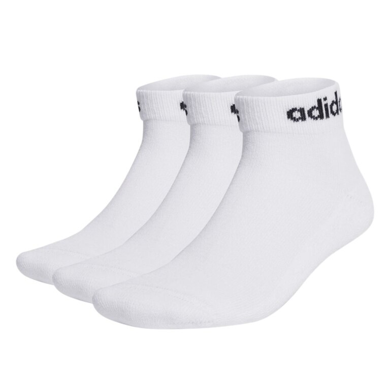 adidas Sports Socks Linear Crew Ankle (Cotton, fully padded) white - 3 pairs
