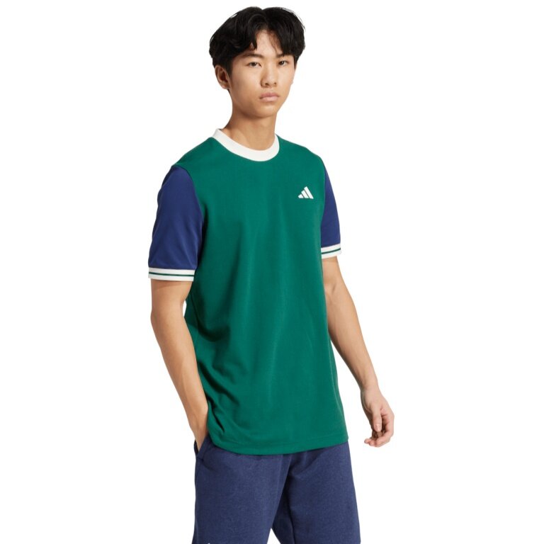 adidas Tennis T-shirt Heritage Tee green/beige/blue men's