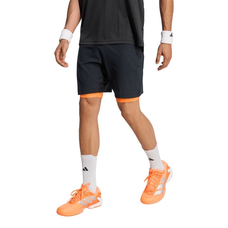 adidas Tennis Shorts Climacool Short 2in1 (Short+Tight) 2026 black/orange men's