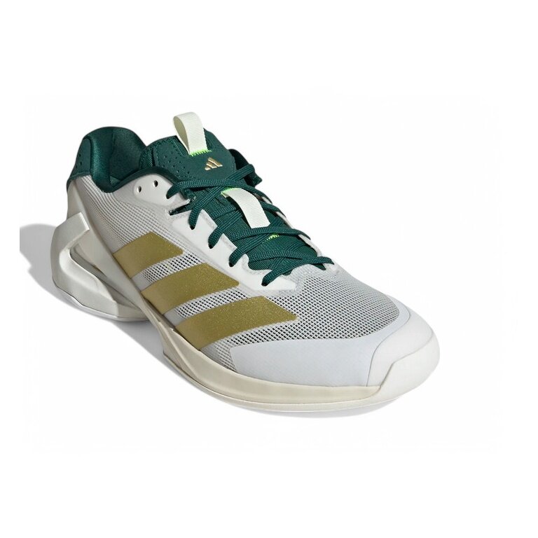 adidas tennis shoes adizero Ubersonic 5 Allcourt/lightweight white/green/gold men's