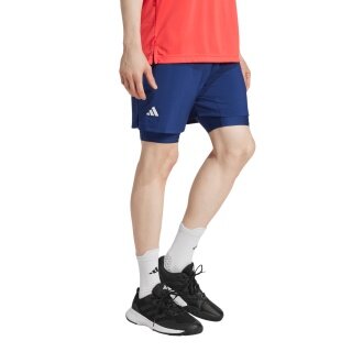 adidas Club Climacool 2in1 Tennis Shorts (Short+Tight) dark blue Men's