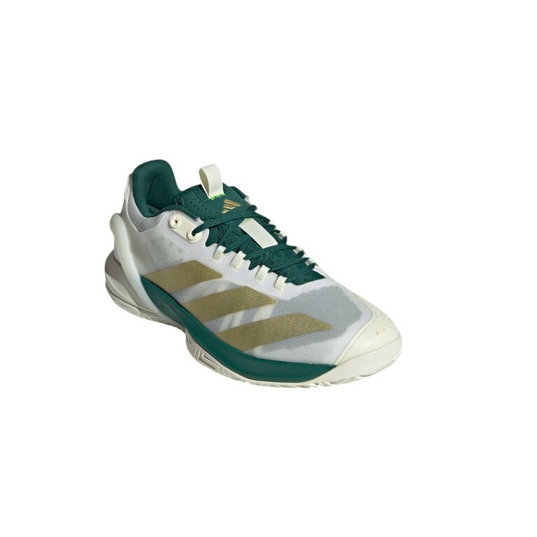 adidas tennis shoes adizero Cybersonic Allcourt/cushioning 2025 white/green/gold men's