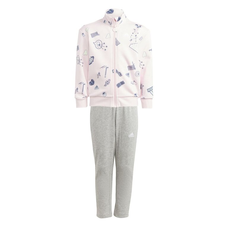 adidas tracksuit Brand Love (cotton) pink/grey girls