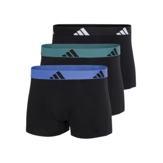 adidas underwear boxershorts trunk active flex cotton black/green/blue men's - 3 pieces