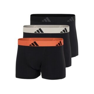 adidas underwear boxer shorts trunk active flex cotton black/orange/grey men's - 3 pieces
