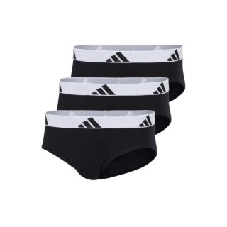 adidas Underwear Slip Brief Active Flex Cotton - black/white - 3 pieces
