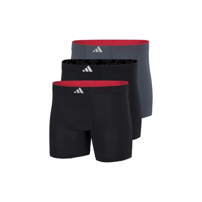 adidas underwear boxershorts boxer brief active micro tech grey/black men's - 3 pieces