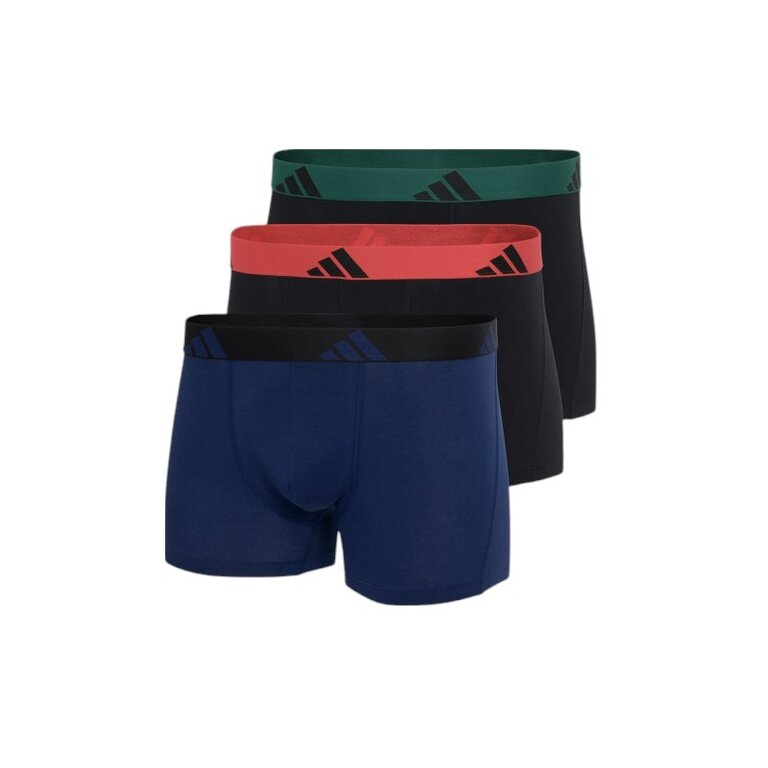 adidas underwear boxershorts trunk active flex cotton black/dark blue men's - 3 pieces
