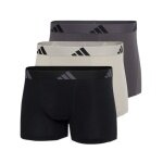 adidas underwear boxer shorts trunk active flex cotton black/beige/grey men's - 3 pieces