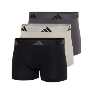 adidas underwear boxer shorts trunk active flex cotton black/beige/grey men's - 3 pieces