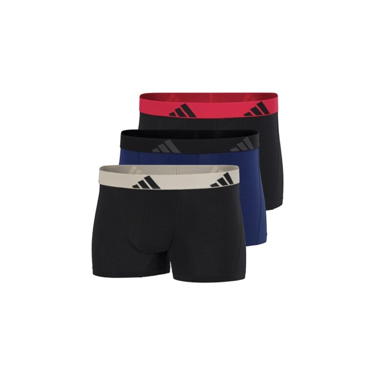 adidas underwear boxershorts trunk active flex cotton black/dark blue men's - 3 pieces