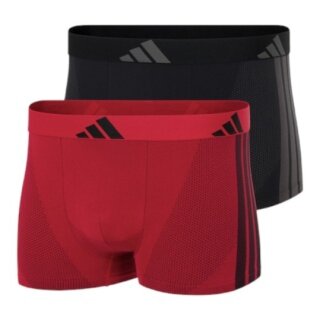 adidas underwear boxershorts trunk active micro stretch seamless - black/red - 2 pieces