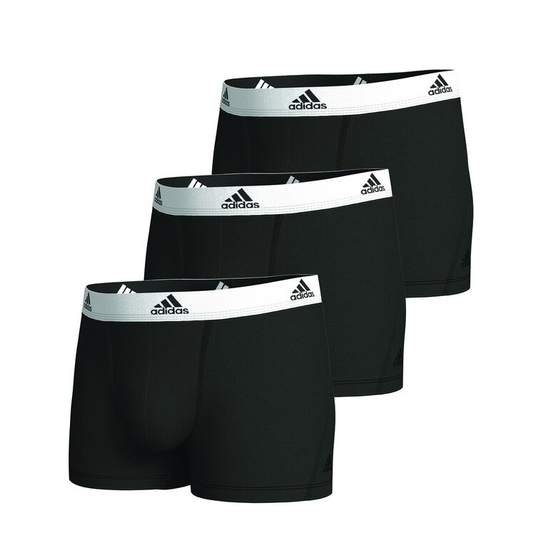 adidas Underwear Boxershorts Trunk Cotton black/white - 3 pieces