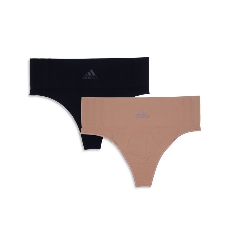 adidas Underwear Thong (perfect fit) beige/black Ladies - 2 Pieces