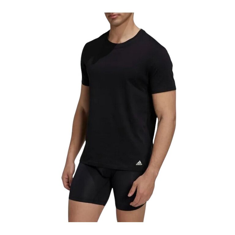adidas underwear t-shirt (100% cotton) short-sleeved black men's - 3 pieces