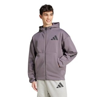 adidas Z.N.E. Zip Hoodie (Cotton/Polyester) purple Men's